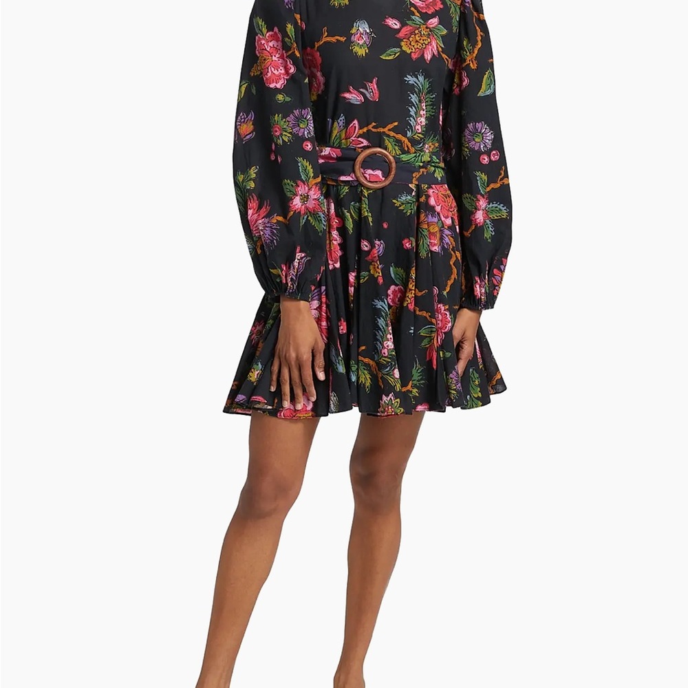 RHODE Black Dress with Vibrant Floral Design